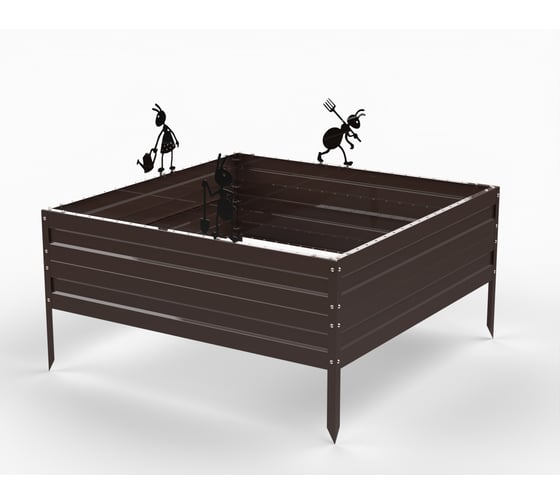 Изображение товара Грядка Metalex KitGarden 1x1 х 0.3 м. Коричневая 114047