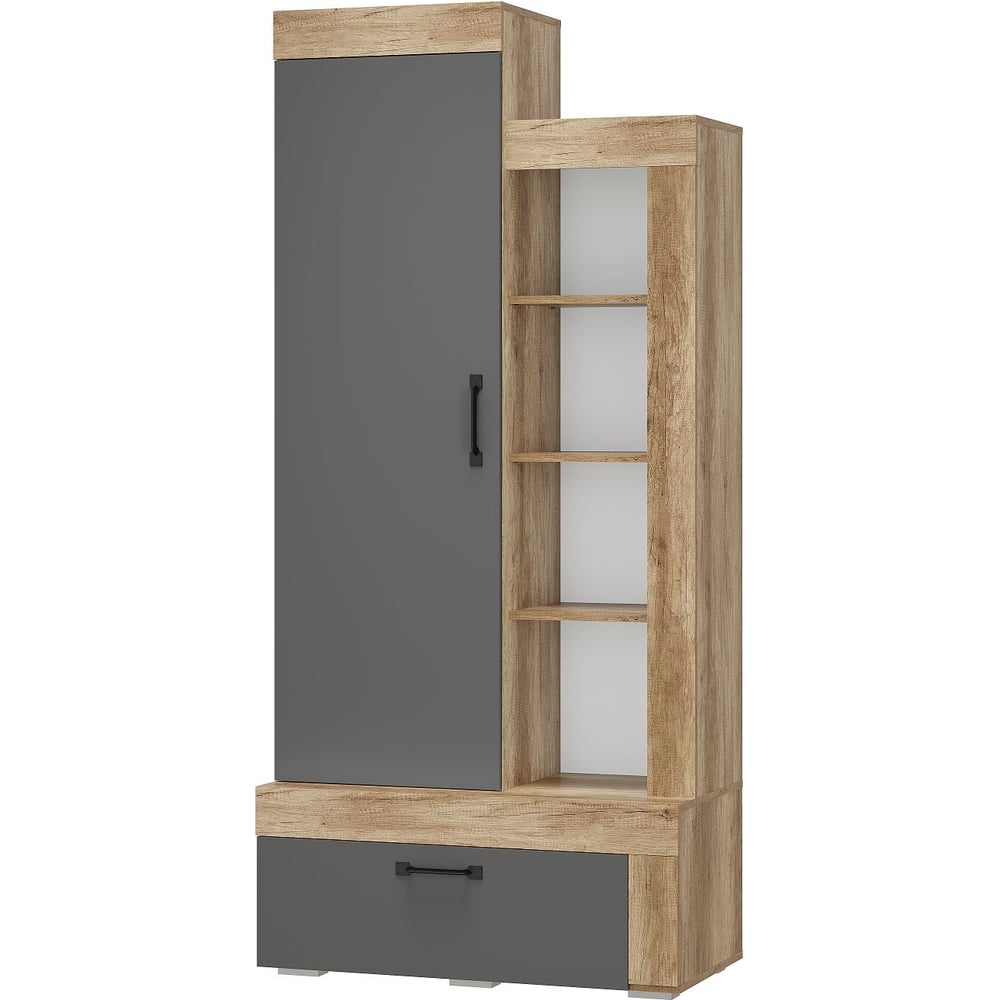 Изображение товара Многофункциональный шкаф Арника Прима ШК-18 графит/дуб каньон 1984х902х460 мм