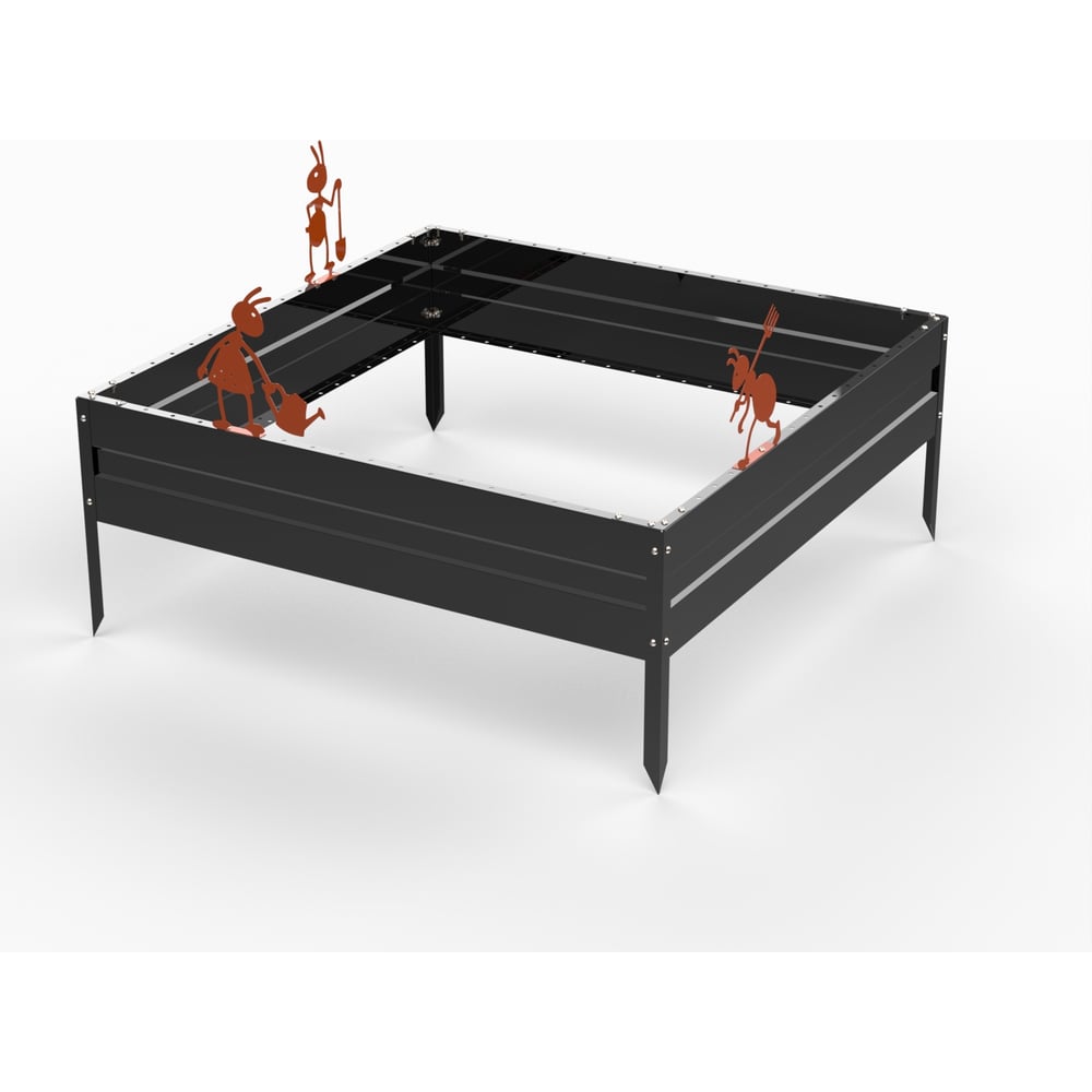 Изображение товара Грядка Metalex KitGarden 1x1x0.2 м Черная - Комплект ограждений