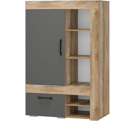 Изображение товара Многофункциональный шкаф Арника Прима ШК-17 графит/дуб каньон 00-00130683