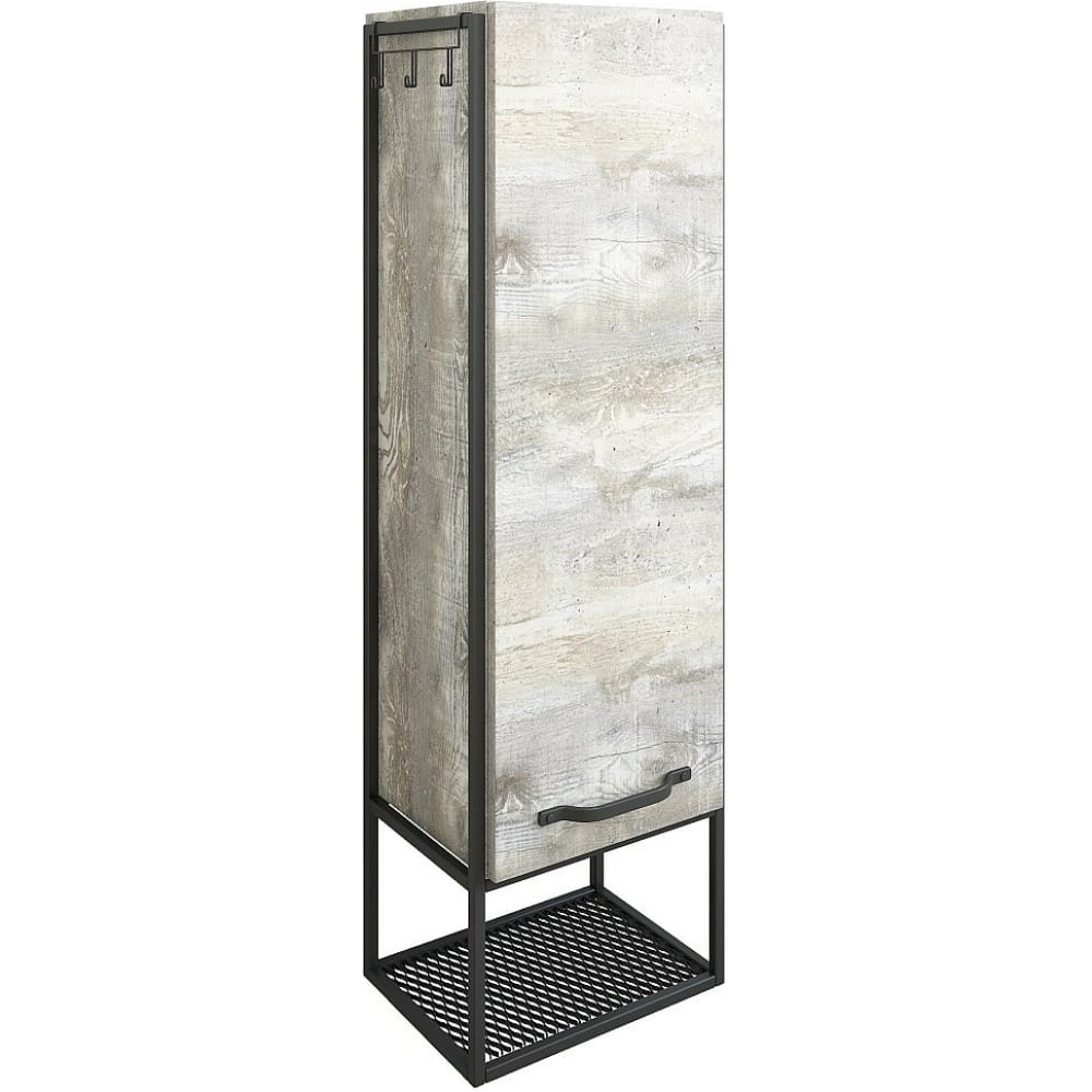Навесной пенал Sanflor зеркало шкаф emmy стоун 60х70 левый серый бетон stn60mir l