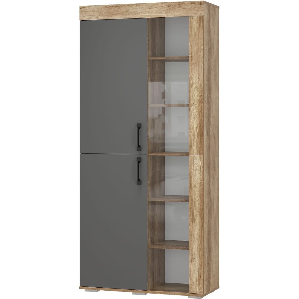 Изображение товара Многофункциональный шкаф Арника Прима ШК-16 графит/дуб каньон 1984 мм