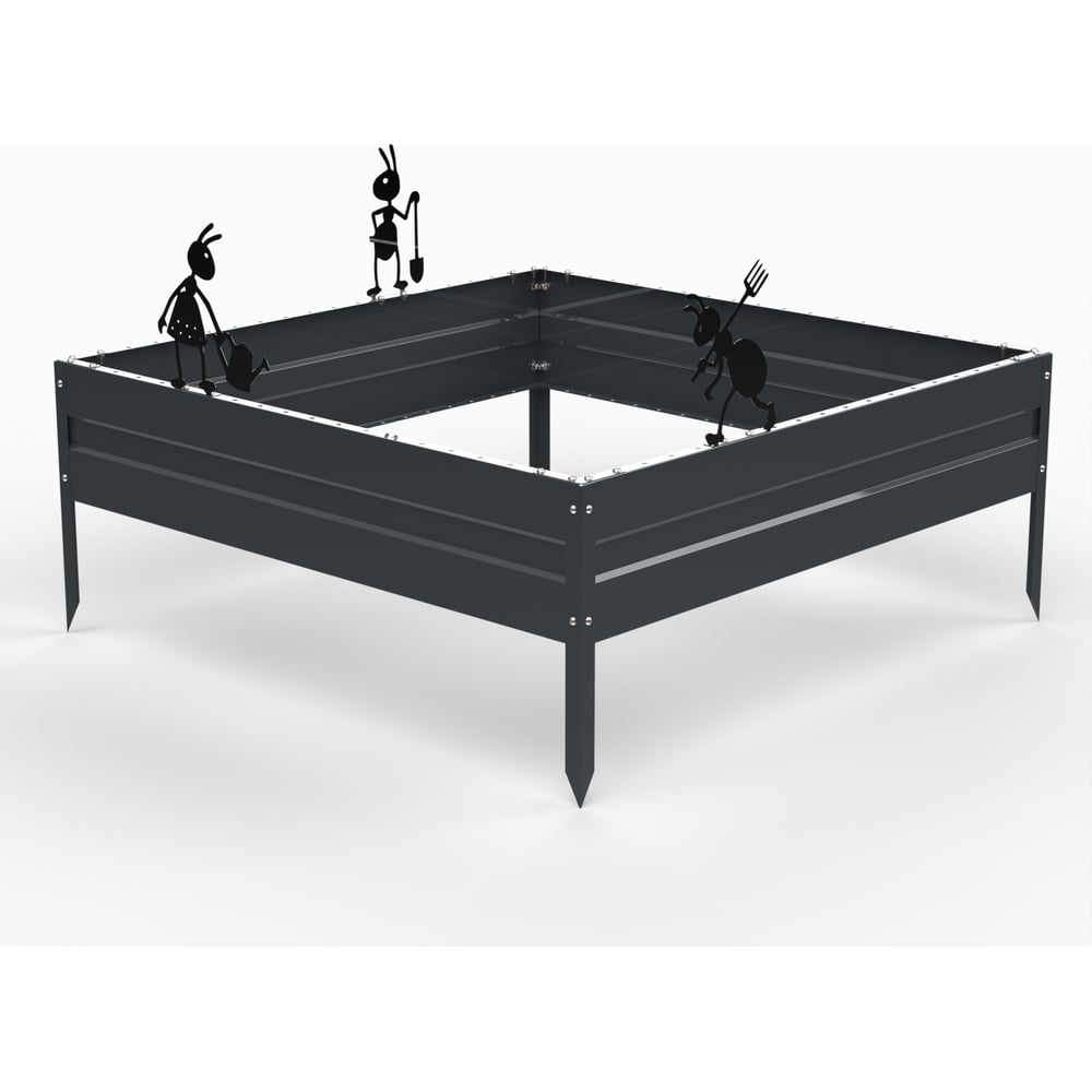 Изображение товара Грядка Metalex KitGarden 1x1 черная 0.2 м из стали для огорода