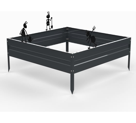 Изображение товара Грядка Metalex KitGarden 1x1 х 0.2 м. Серая 114054