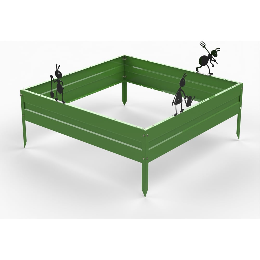 Изображение товара Грядка Metalex KitGarden 1x1 х 0.2 м комплект ограждений для грядки зеленый
