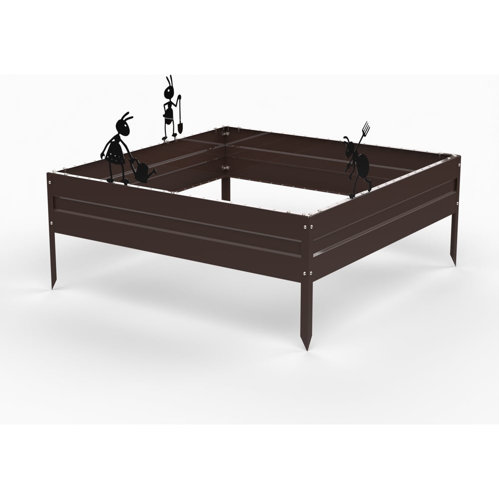 Изображение товара Грядка Metalex KitGarden 1x1 х 0.2 м коричневая комплект ограждений