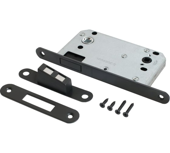 Изображение товара Магнитная защелка Аллюр АРТ 5300-MU-WC BL матовый черный с фиксатором 16209