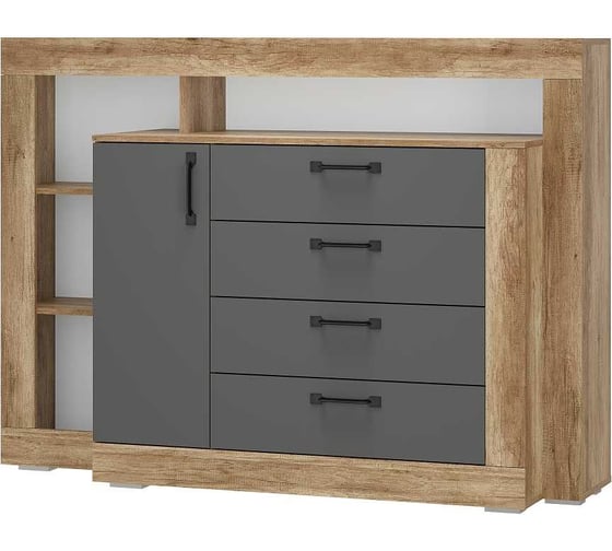 Изображение товара Комод многофункциональный Арника Прима КМ-17, графит/дуб каньон 00-00130674