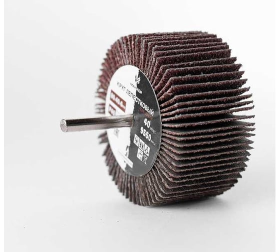 Изображение товара Круг шлифовальный лепестковый 80x40 мм, P80 для дрели МАНКОР 80.40.Р80.D