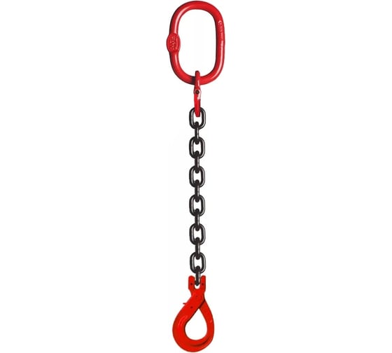 Изображение товара Одноветвевой цепной строп КанТраст  1СЦ 1.12 т, 2000 мм, с самозакрывающимися крюками 1STS1122000CSK