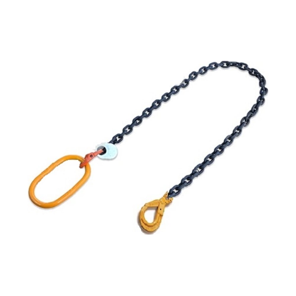 Изображение товара Одноветвевой цепной строп КанТраст 2 тонны, длина 1500 мм, с самозакрывающимися крюками