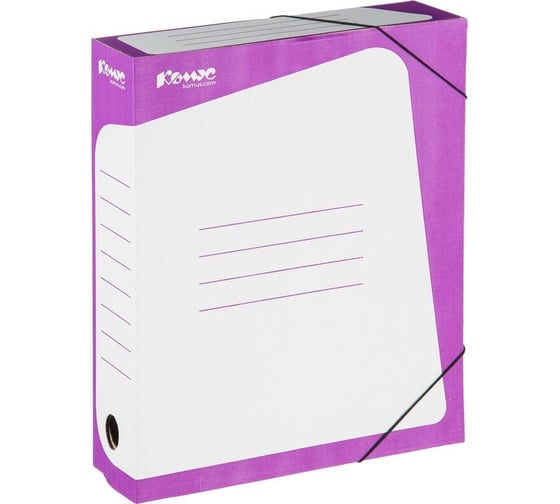 Изображение товара Короб архивный Комус гофрокартон, 75 мм, сиреневый корешок 169228