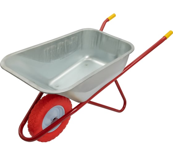 Изображение товара Тачка строительная красная МастерАлмаз 1-к. усиленая 110л. колесо без камеры 3кг, 400мм 10506240