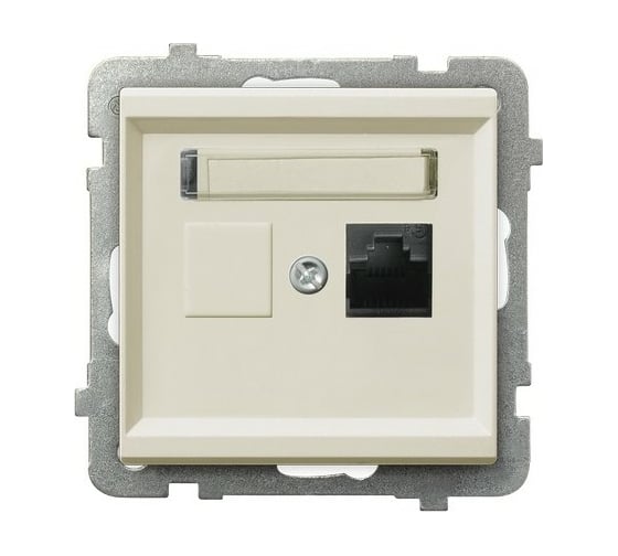 Изображение товара Компьютерная розетка Ospel Sonata 1-я, категория 5e, RJ-45, без рамки, бежевый GPK-1R/K/m/27