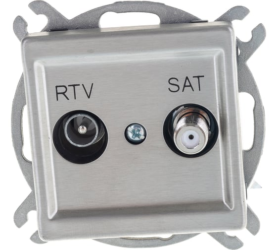 Изображение товара Розетка Ospel Sonata TV-SAT оконечная, без рамки, сталь GPA-RMS/m/37
