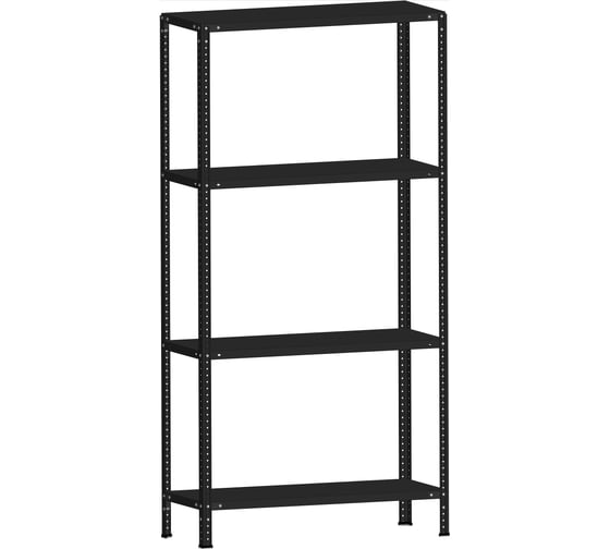 Изображение товара Стеллаж ООО ФУРАМА СТФЛ 1500x1000x400 мм, 4 полки, черный муар СТФЛ151040-4ч