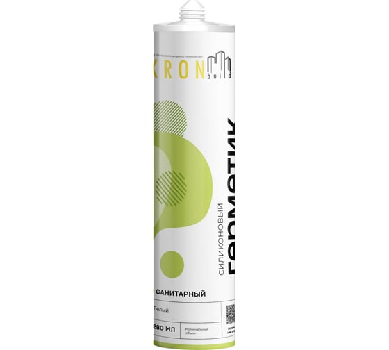 Изображение товара Силиконовый санитарный герметик Kronbuild белый 280 гр SSW28