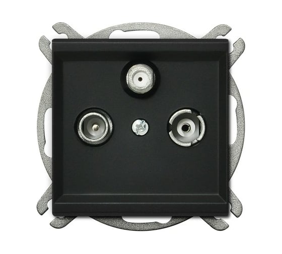 Изображение товара Розетка Ospel Sonata TV-SAT проходная, черный металлик GPA-RSP/m/33