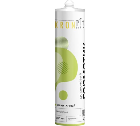 Изображение товара Силиконовый санитарный герметик Kronbuild бесцветный 280 гр SST28