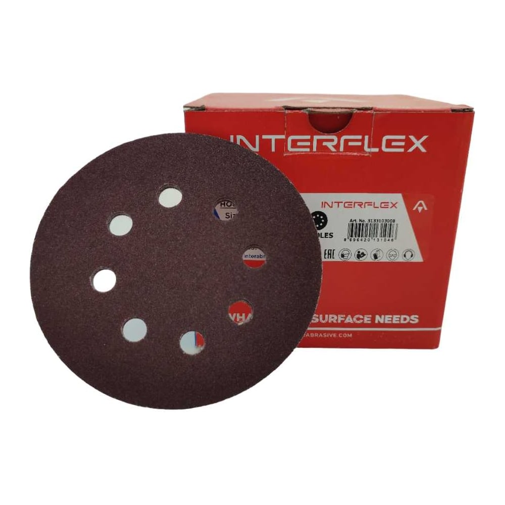 Изображение товара Шлифовальный круг AP310E 125 мм на липучке 8 отверстий P120 100 шт