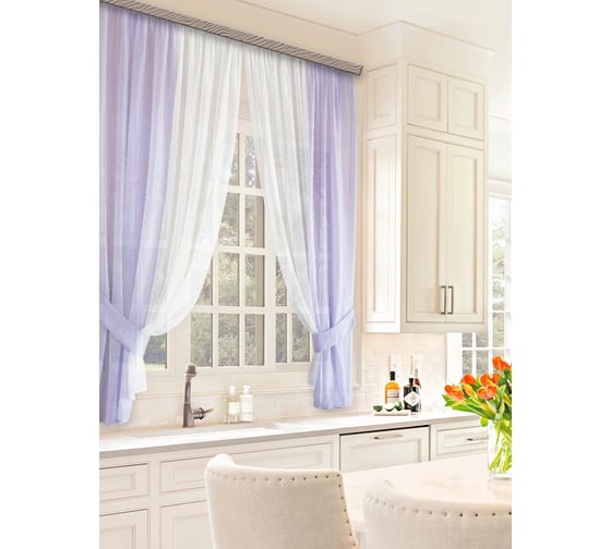 Изображение товара Комплект штор для кухни Witerra под лен 540х180 сирень 110252