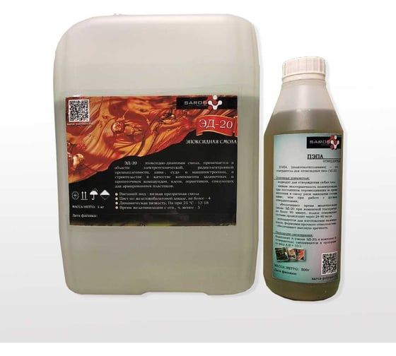 Изображение товара Эпоксидная смола Saros Polymer ЭД-20 5000 г + пэпа 500 г 001008