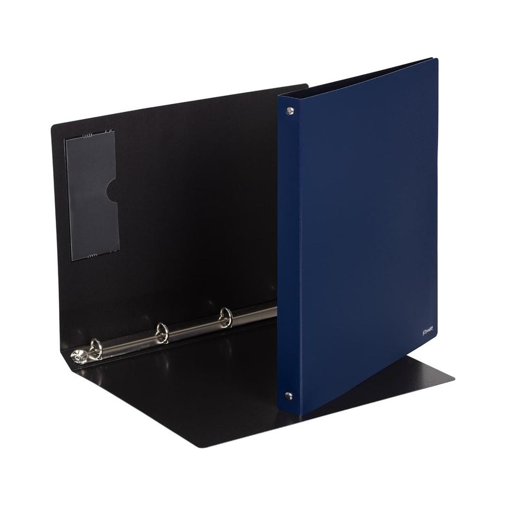 Изображение товара Папка на 4 кольцах Комус 25 мм тёмно-синяя А4 пластик песок