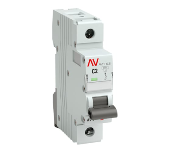 Изображение товара Автоматический выключатель EKF AVERES AV-6 DC, 1P, 2A, 6kA mcb6-DC-1-02C-av