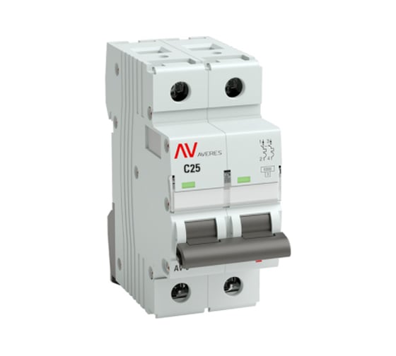 Изображение товара Автоматический выключатель EKF AVERES AV-6 DC, 2P, 25A, 6kA mcb6-DC-2-25C-av