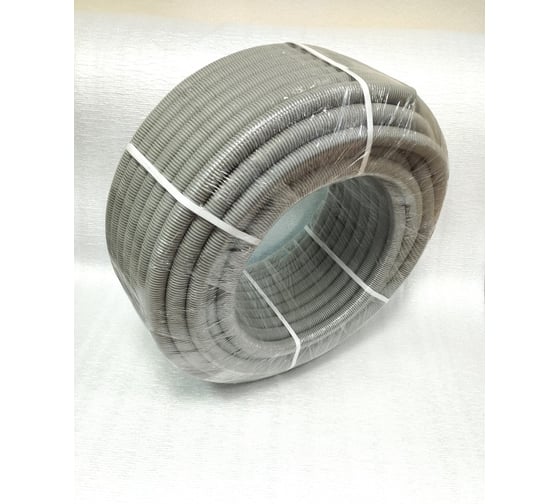 Изображение товара Труба гофрированная ООО "Азимут" d 20 ПНД серая АЗИМУТ с зондом (25м) 00000002037