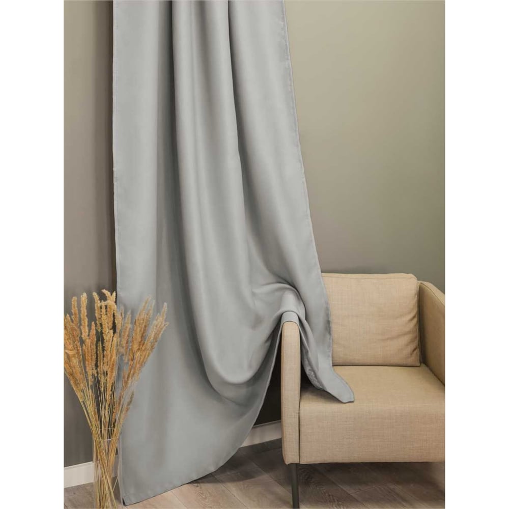 Изображение товара Штора портьерная Witerra матовый блэкаут 150x270 серый для комнаты и кухни