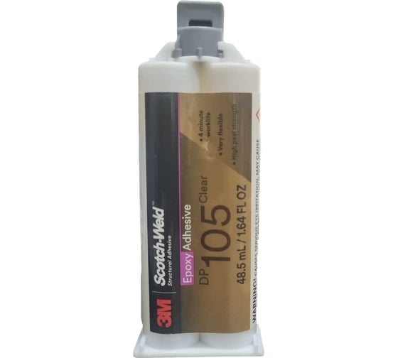 Изображение товара Прозрачный двухкомпонентный эпоксидный клей 3M plus картридж 48,5 мл 3М DP105