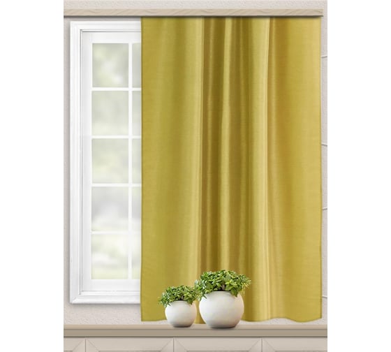 Изображение товара Штора портьерная для кухни Witerra жаккард Бамбук зеленый 150х260 1 шт 110215