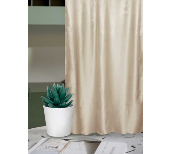 Изображение товара Штора портьерная для кухни Witerra жаккард Бамбук бежевый 150х260 1 шт 110214