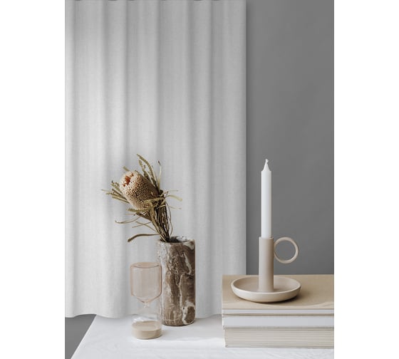 Изображение товара Штора портьерная Witerra жаккард лен Меланж светло-серый 135х180 1 шт 00000072976