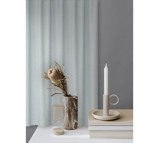 Изображение товара Штора портьерная Witerra жаккард лен Меланж фисташка 150х275 1 шт 110221