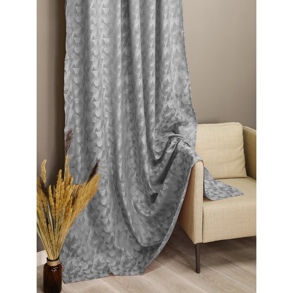 Изображение товара Штора портьерная Witerra жаккард Штрих серый 160х260 1 шт 110206