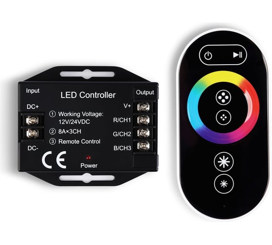 Изображение товара Контроллер Ambrella Light для светодиодных лент RGB с сенсорным радио пультом 2.4G ILLUMINATION GS11401