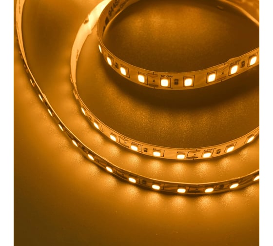 Изображение товара Светодиодная лента Geniled 5м 12В 12Вт/м желтая подсветка 120 led/m IP33 8мм 03495