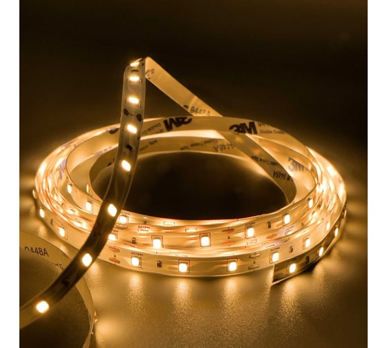 Изображение товара Светодиодная лента Geniled 2м 12В 5Вт/м 3000К теплая подсветка 60 led/m IP65 влагостойкая уличная 8мм 03489