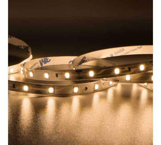 Изображение товара Светодиодная лента Geniled 5м 12V 5Вт/м 3000k теплая подсветка 60 led/m IP33 8мм 03500