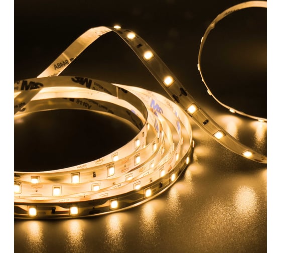 Изображение товара Светодиодная лента Geniled 2м 12V 5Вт/м 3000k теплая подсветка 60 led/m IP33 8мм 03483