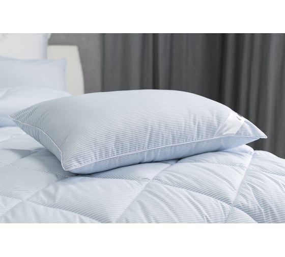 Изображение товара Подушка Мягкий сон 70x50 Home Holidays белый с голубой полоской ПО_НН-6115у