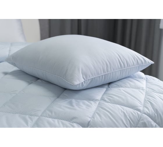 Изображение товара Подушка Мягкий сон 70x70 Home Holidays белый с голубой полоской ПО_НН-6116у