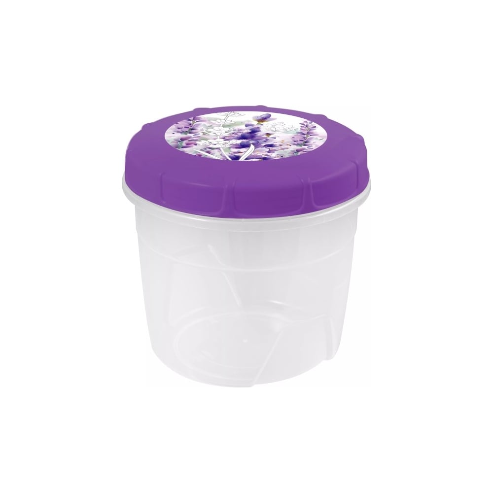 Изображение товара Банка для хранения продуктов Полимербыт Lavender 1 литр круглая с крышкой