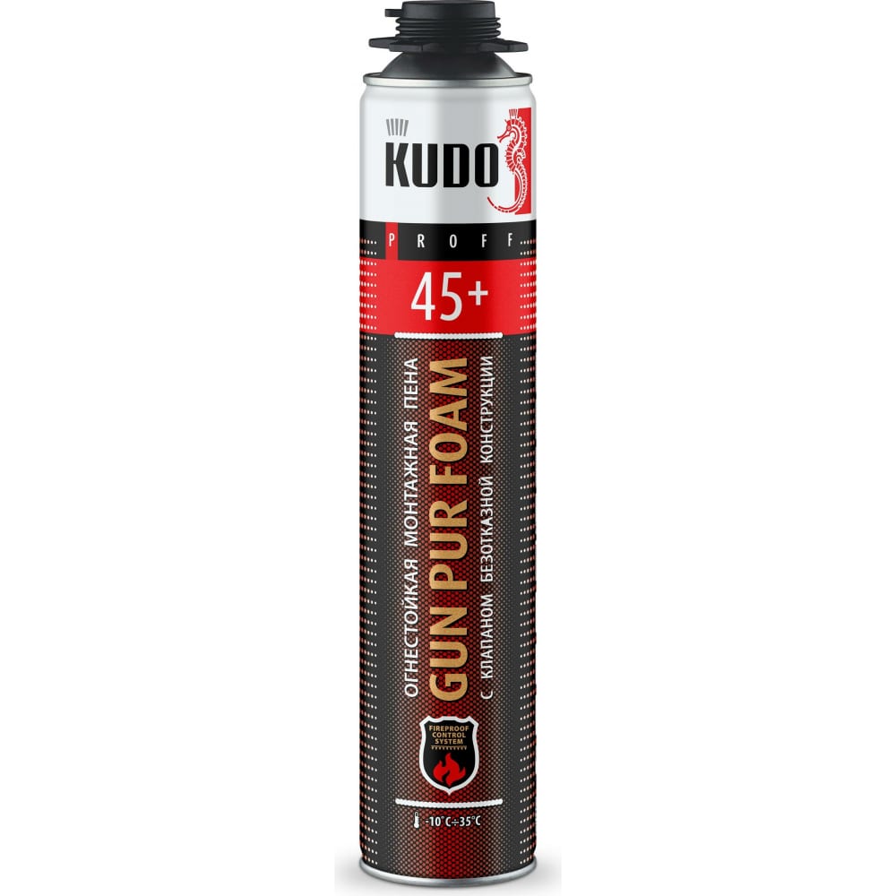 Всесезонная огнестойкая полиуретановая монтажная пена KUDO пена монтажная kudo home 65 профессиональная 65 л 1 л всесезонная kuphp10u65