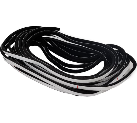 Изображение товара Фетр уплотнитель для москитных сеток щеточный самоклеящийся KOMFORT москитные системы 7 6 мм чёрный 10 м ФУМС5458