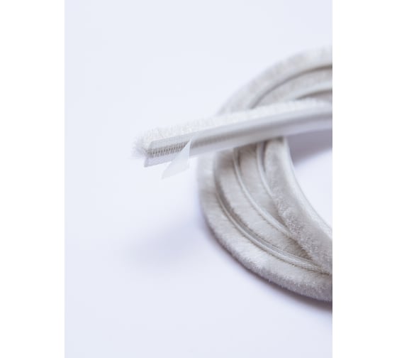 Изображение товара Фетр уплотнитель для москитных сеток щеточный самоклеящийся KOMFORT москитные системы 7 6 мм Серебро 2м ФУМС5475