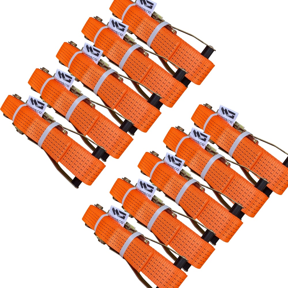 Изображение товара Комплект стяжных кольцевых ремней Grosco 7-14 тонн 15 м 75 мм 10 шт для крепления груза