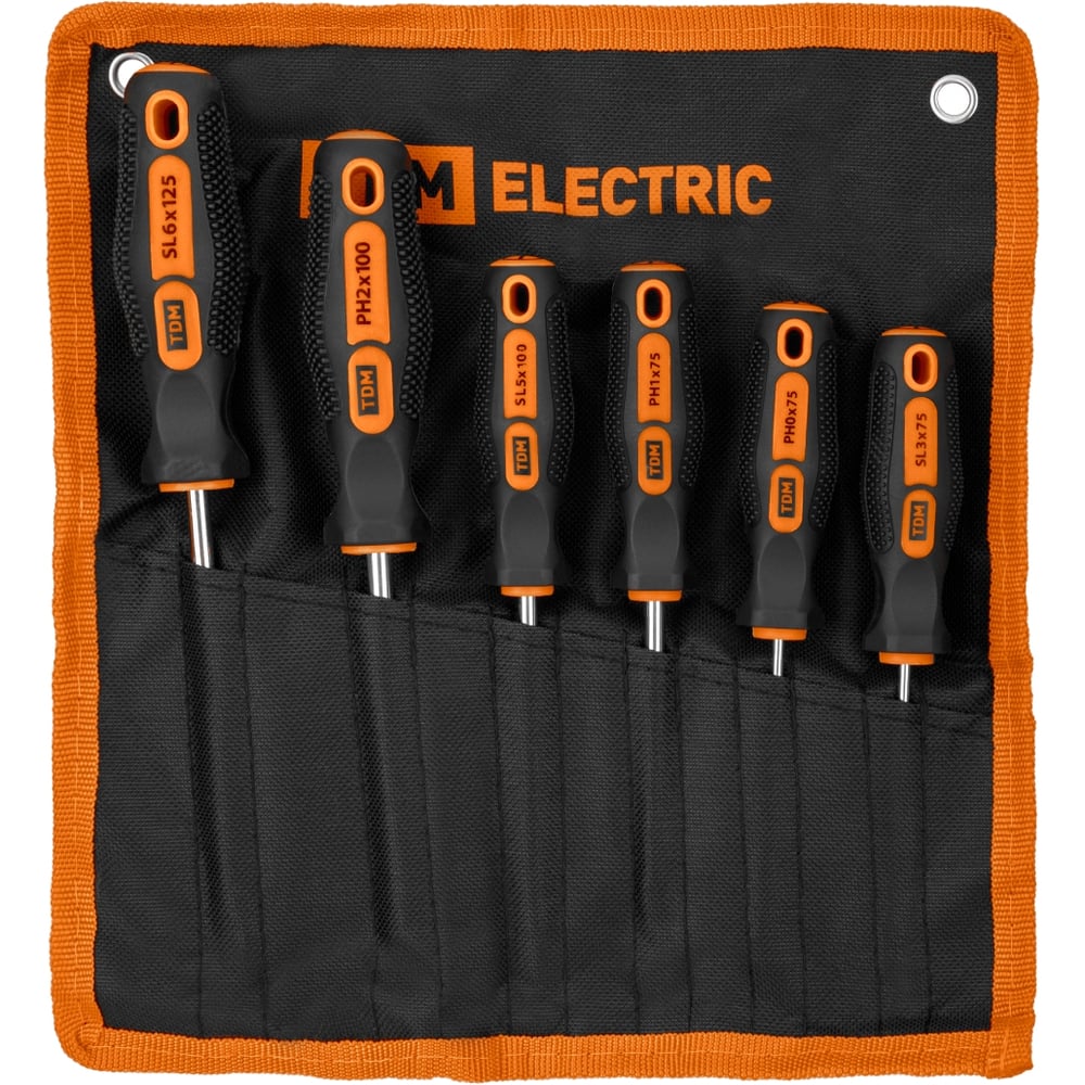 Изображение товара Набор отверток 6 шт с тканевым чехлом Алмаз TDM SQ1013-0203